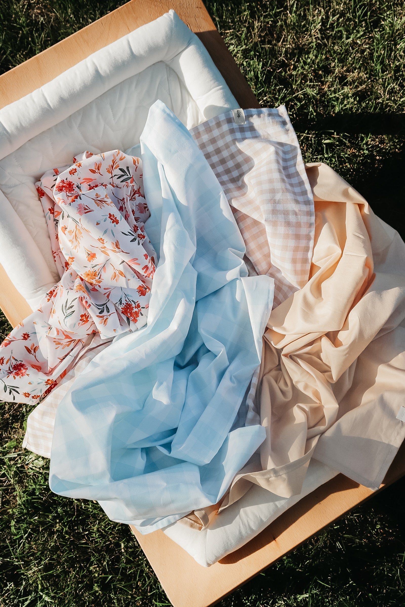 Light Blue Checkered Blanket