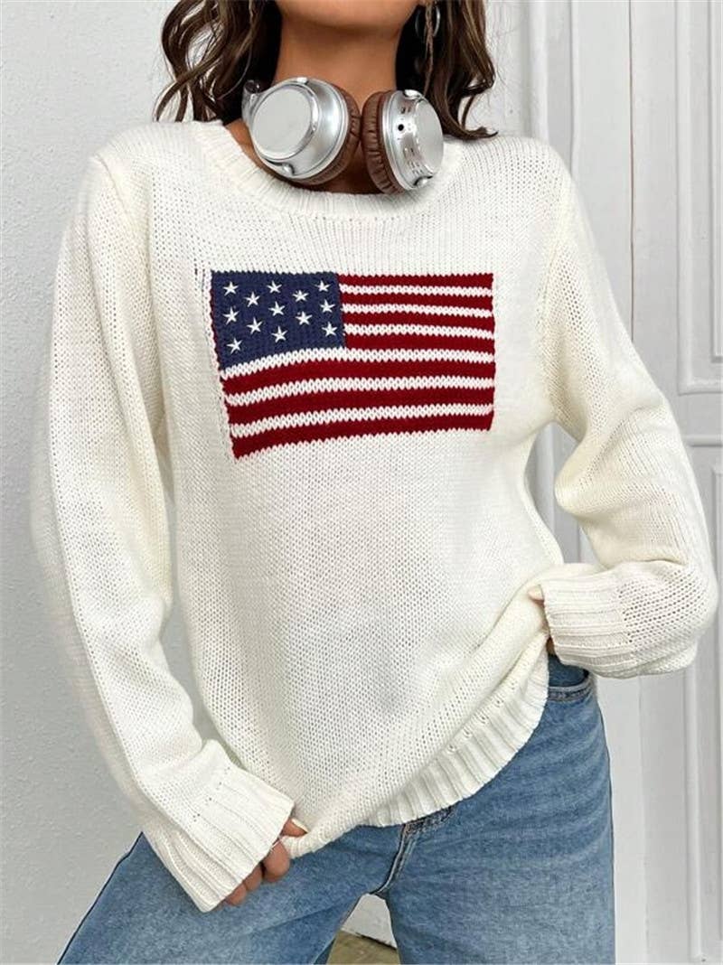 American Flag Knit Sweater