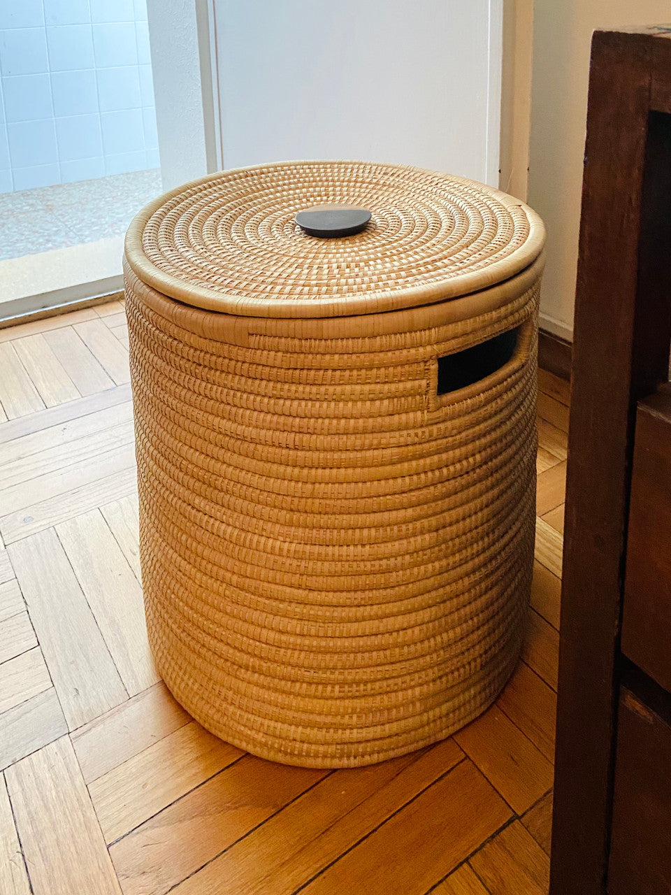 Malawi Basket with Wooden Handle - Small