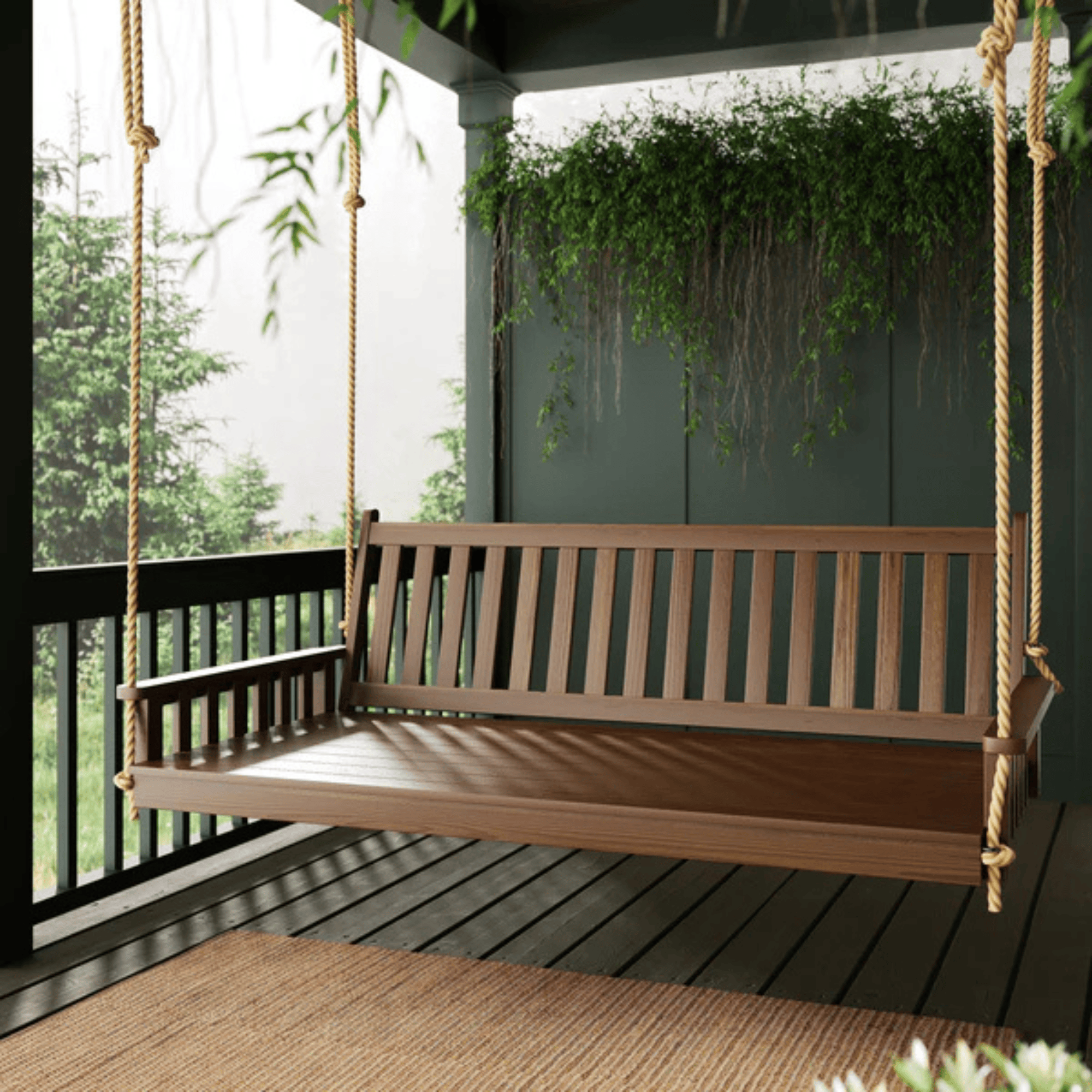 Keystone Amish Co. Twin Franklin Porch Swing Bed, White Paint