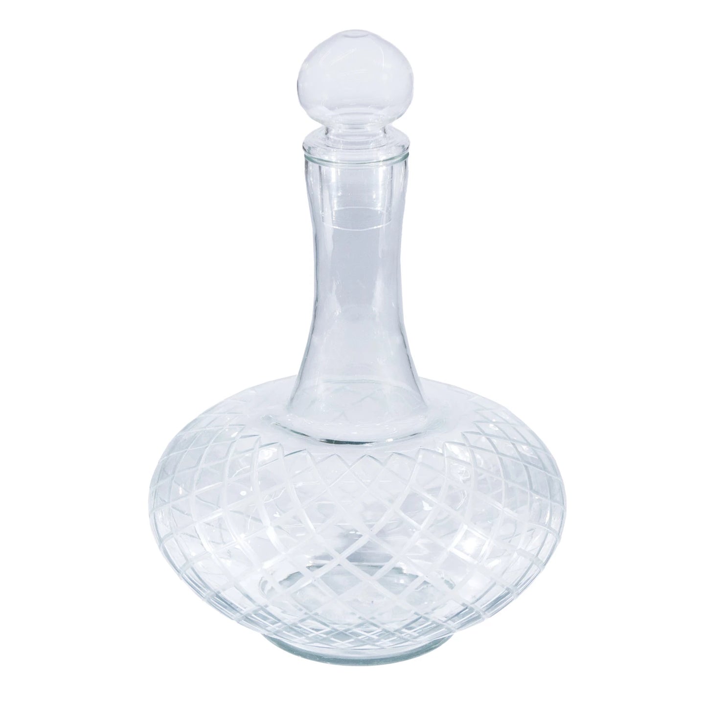 Etched Glass Decanter with Glass Stopper