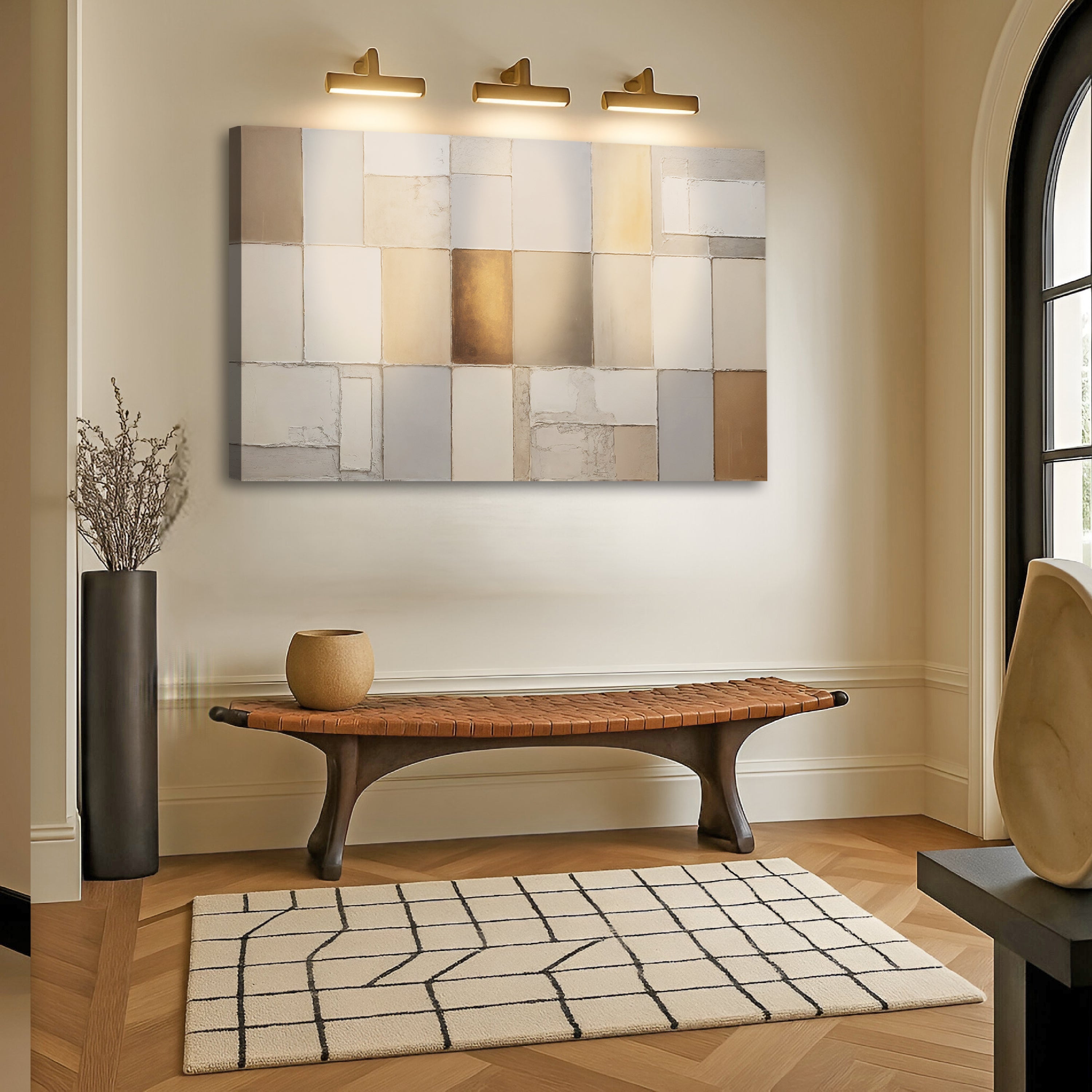 Earth Tones Patchwork Geometric Wall Art