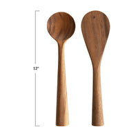Hand-Carved Acacia Wood Standing Spoon