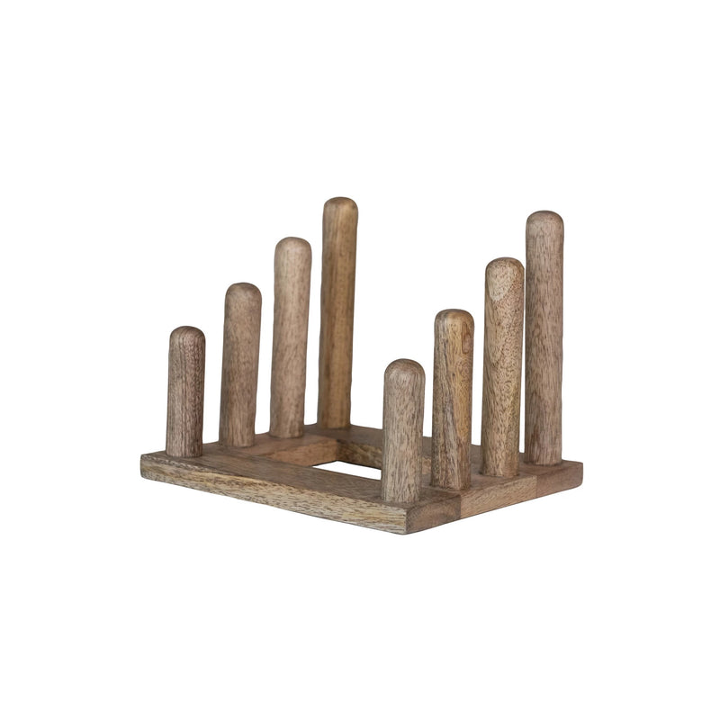 Mango Wood Plate Stand with 3 Sections