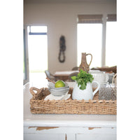 Decorative Hand-Woven Seagrass Tray with Handles