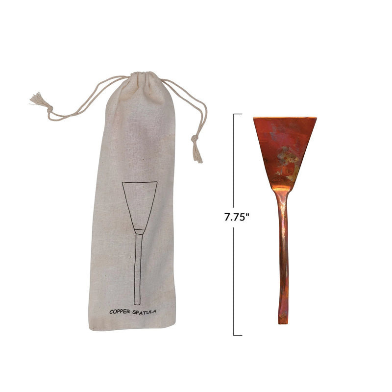 Hand-Forged Copper Spatula w/ Printed Drawstring Bag