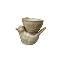 Stoneware Bird w/ Bowl