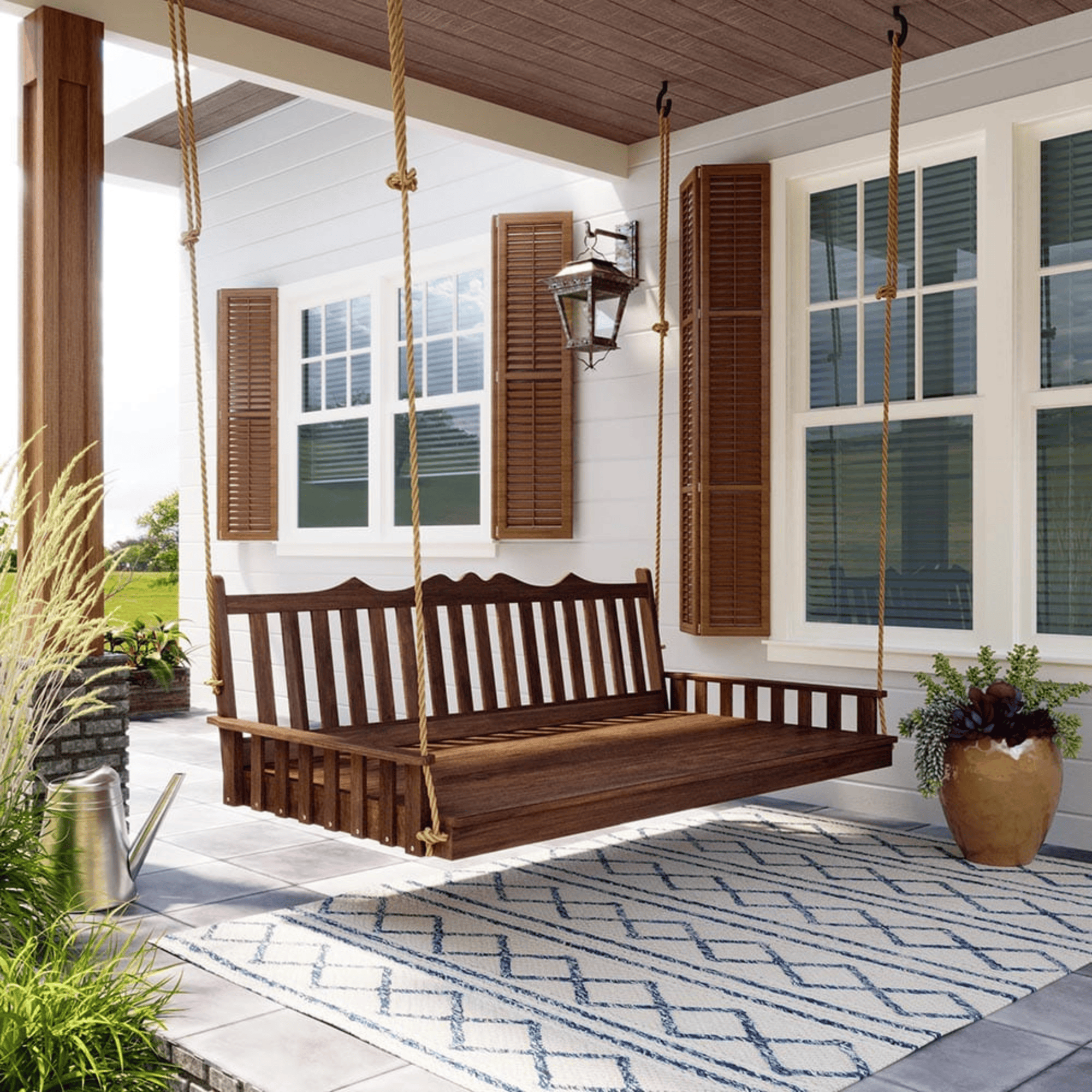 Keystone Amish Co. 4 Foot York Red Cedar Swing Bed, Mushroom Stain