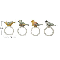Stoneware Napkin Ring w/ Perched Bird