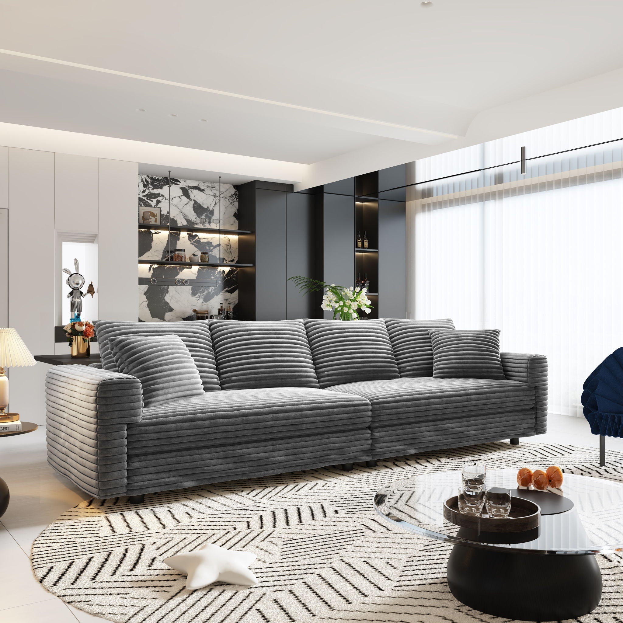 Modern Comfy Upholstered Sofa Cloud Couch & Deep Seat Couches
