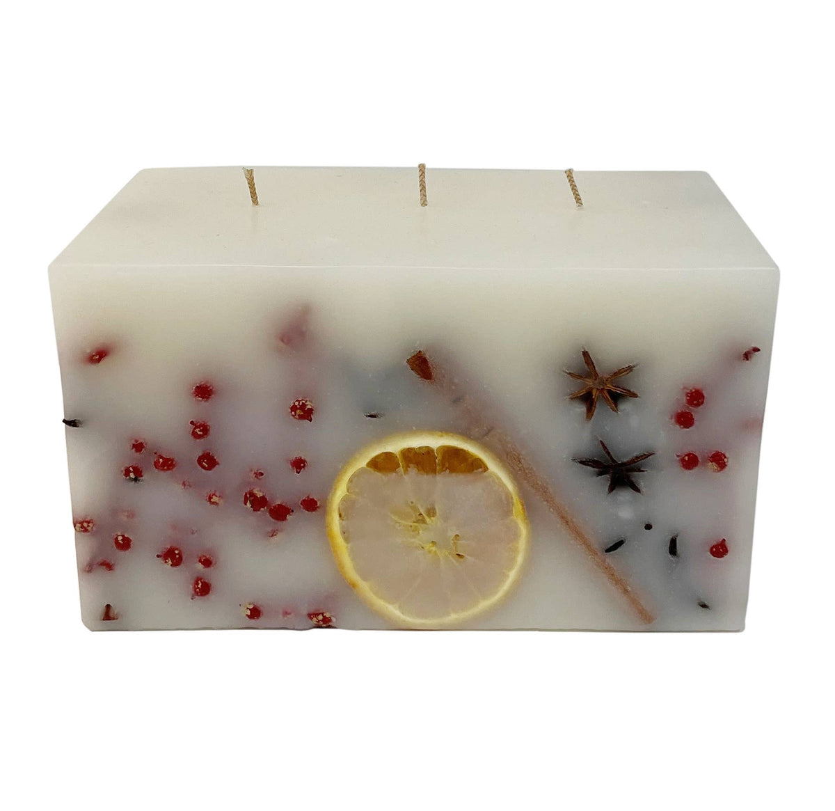 Holiday Memories 3 Wick Brick Botanical Candle