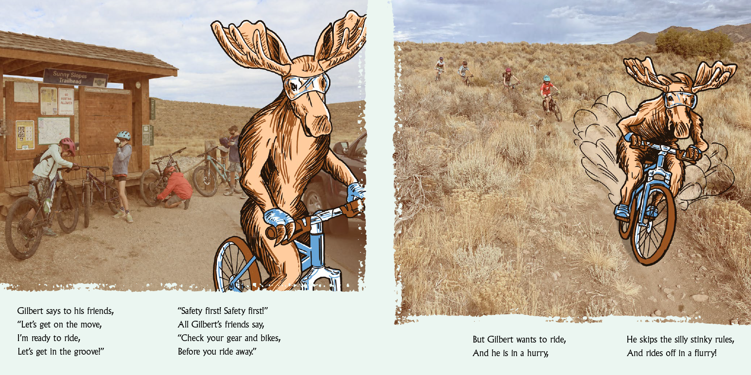 Gilbert The Moose Goes Mountain Biking - children's book