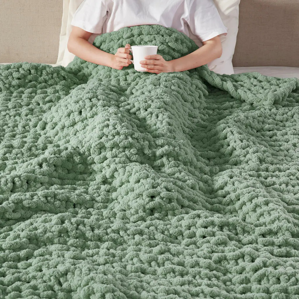 Handmade Chenille Chunky Knit Throw