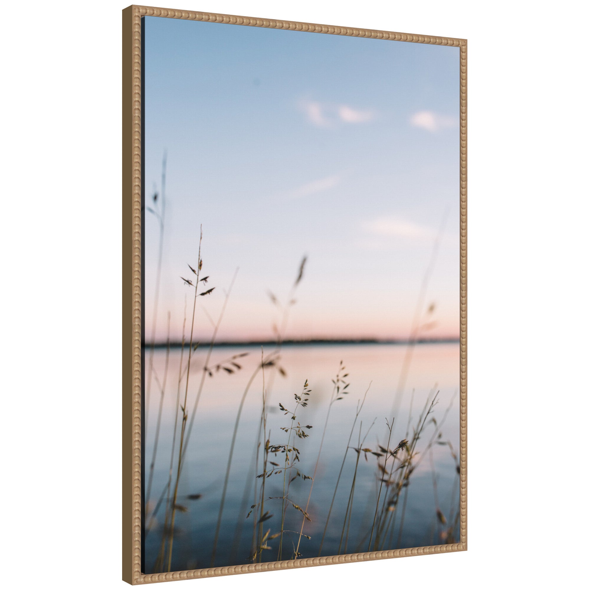 Sylvie Serene Sunset Lake Landscape Framed Canvas by Patricia Hasz
