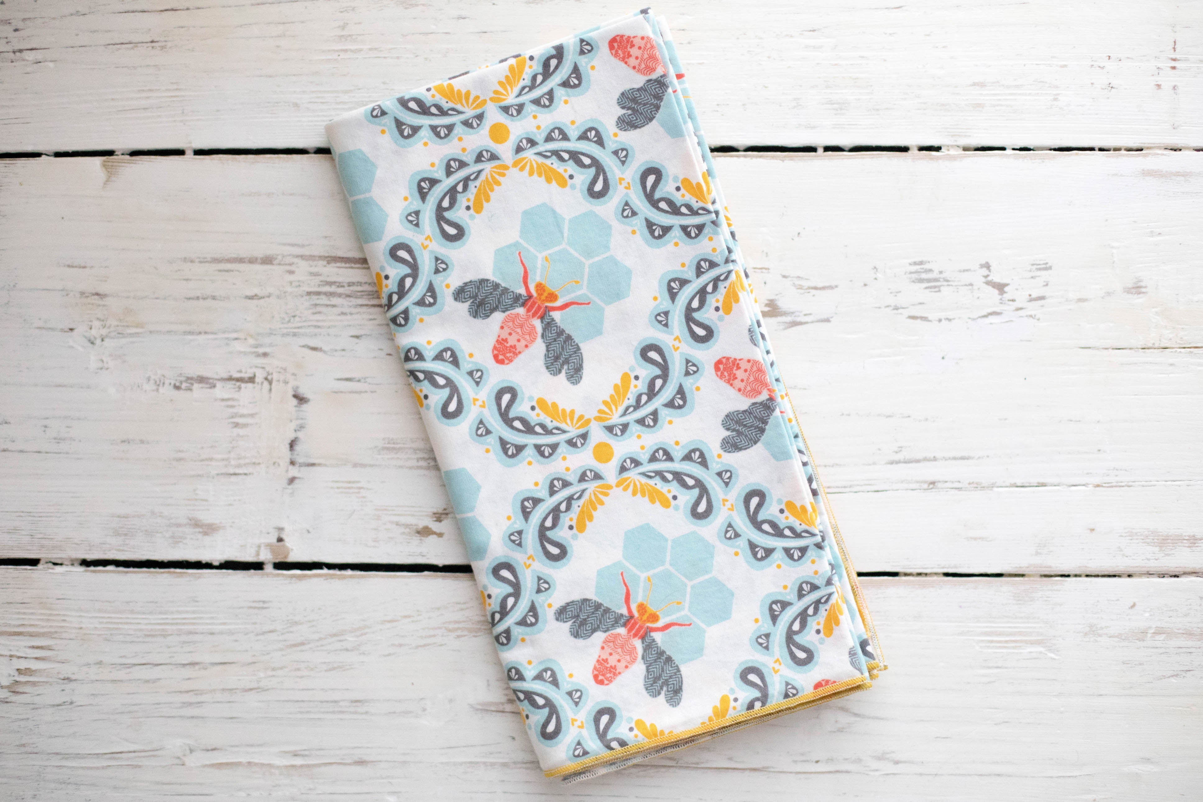 Honey Bee Cloth Napkins, set of four