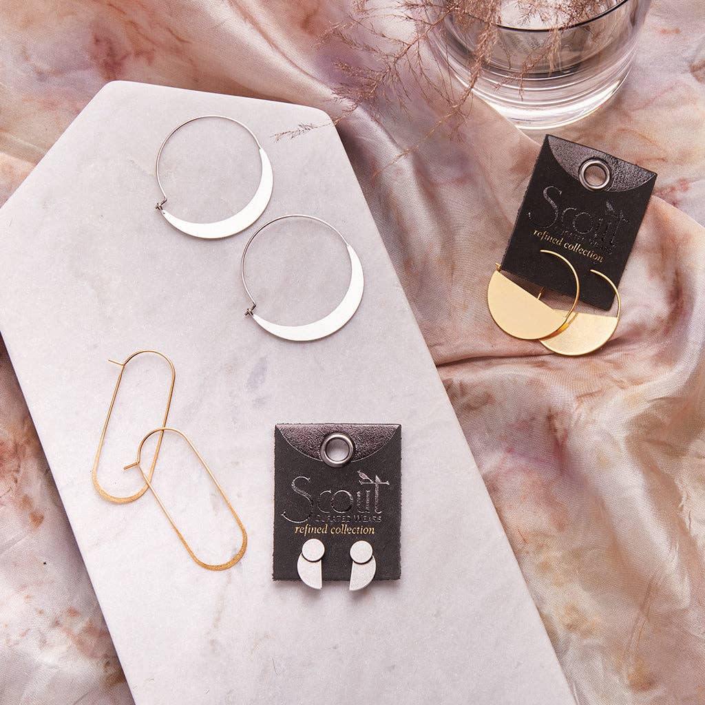 Refined Earring Collection - Lunar Hoop/Silver