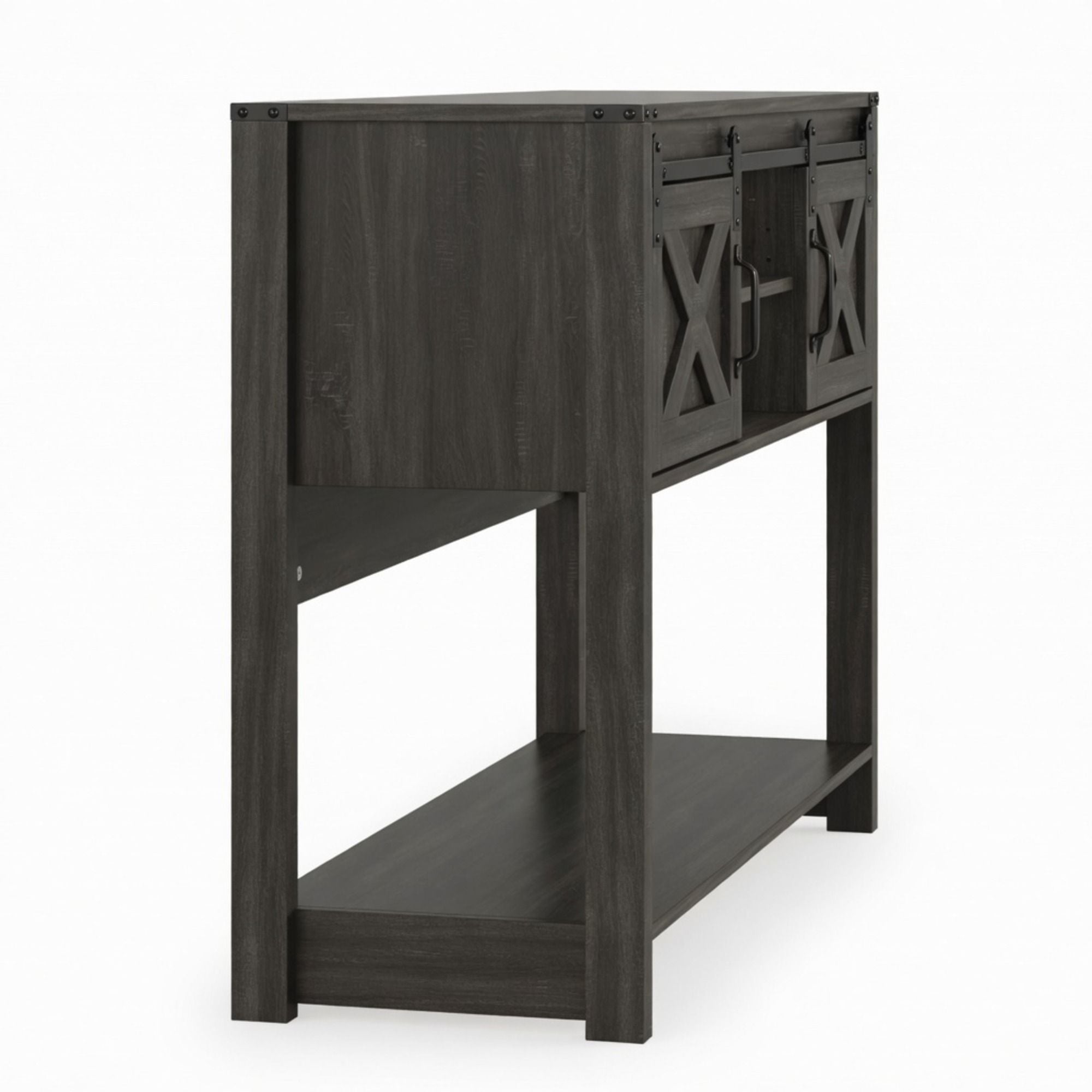 Farmhouse Entryway Table With Sliding Barn Door