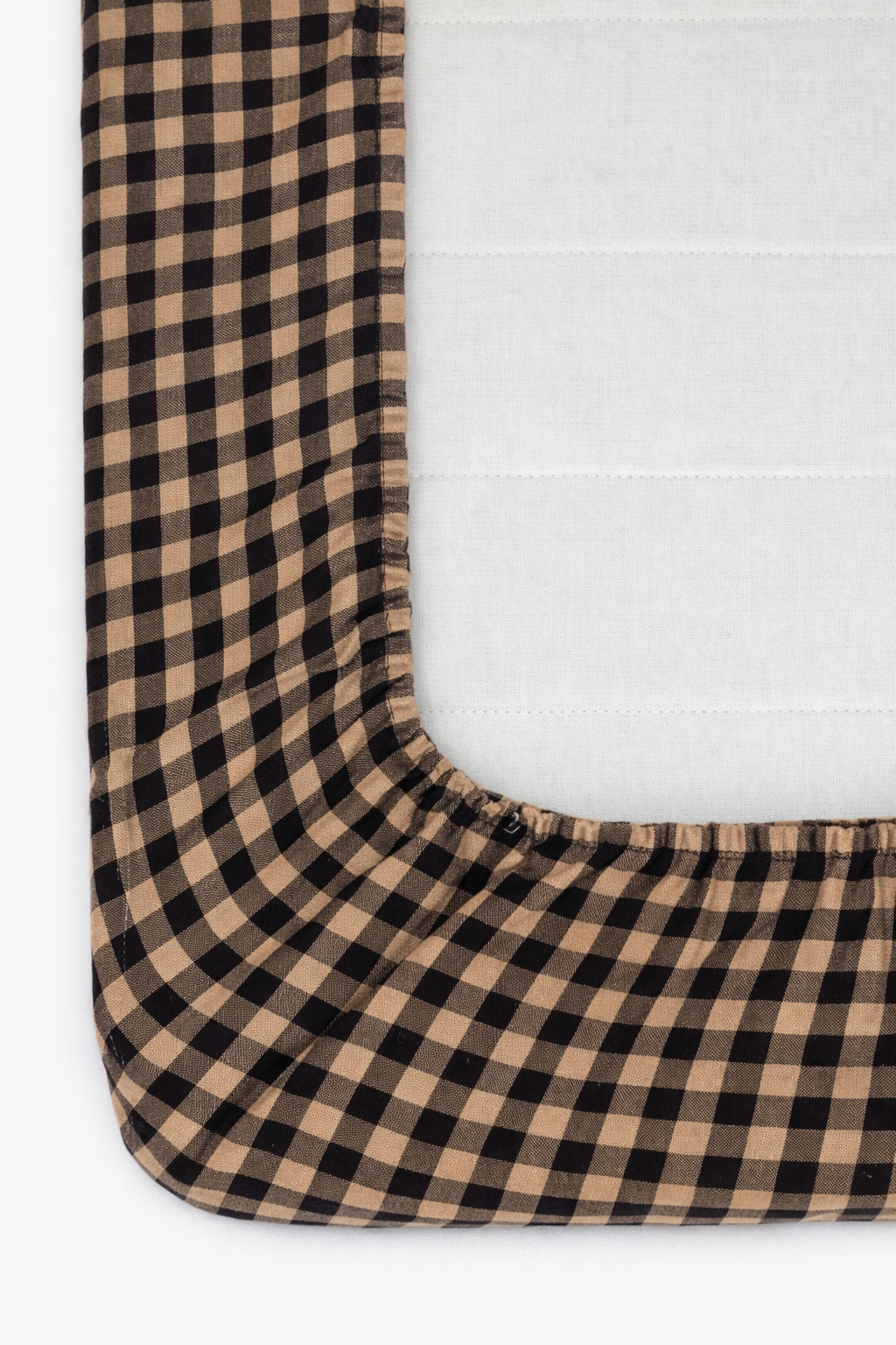Brown Black Gingham Crib Sheet