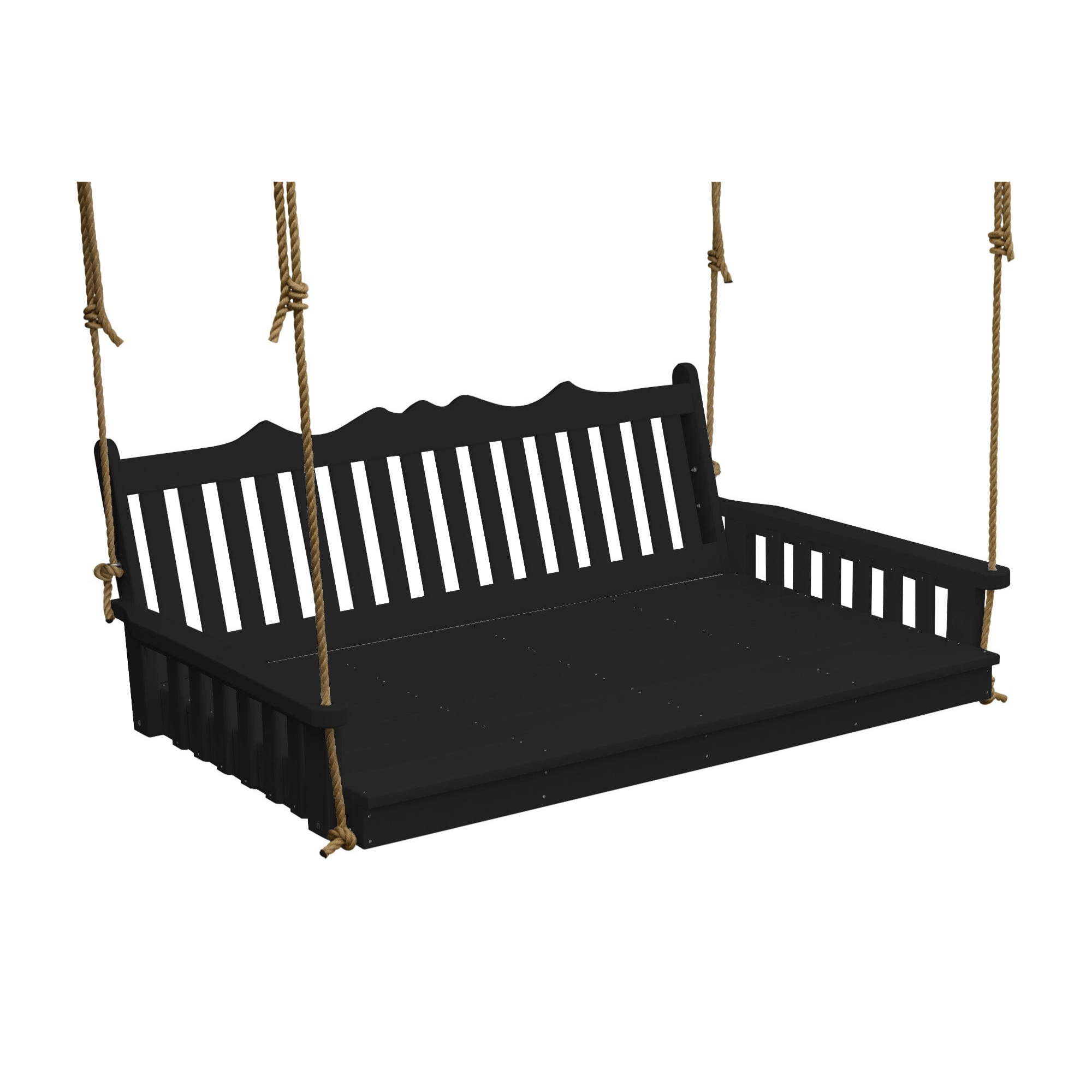 Keystone Amish Co. 5 Foot York Recycled Plastic Swing Bed, Black