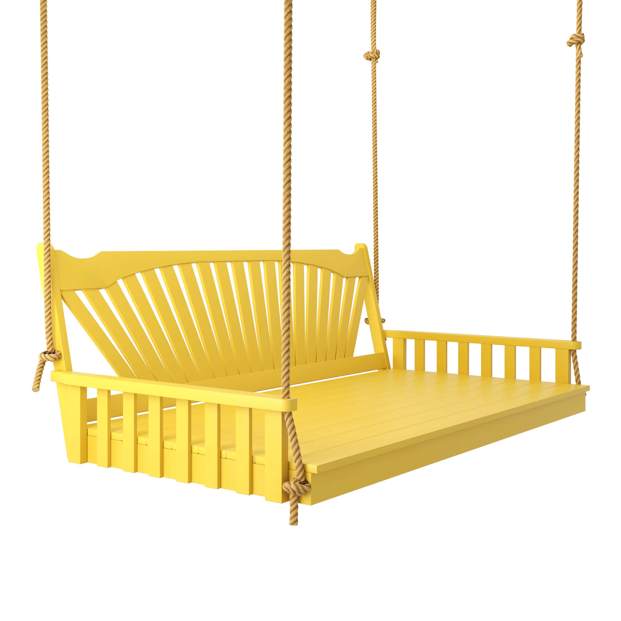 Keystone Amish Co. 5 Foot Sunburst Porch Swing Bed, Canary Yellow Paint