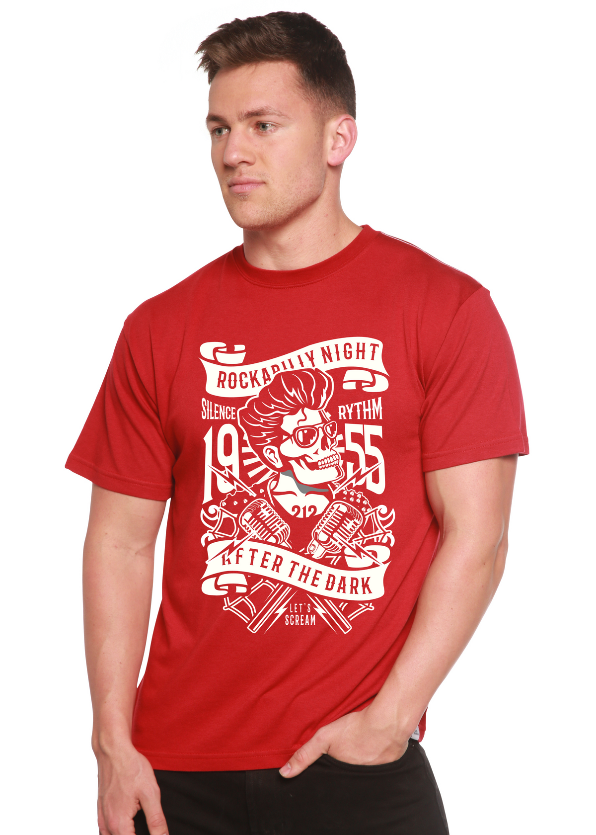 Rockabilly Night Spun Bamboo® Men's Bamboo Viscose/Organic Cotton Short Sleeve Graphic T-Shirt