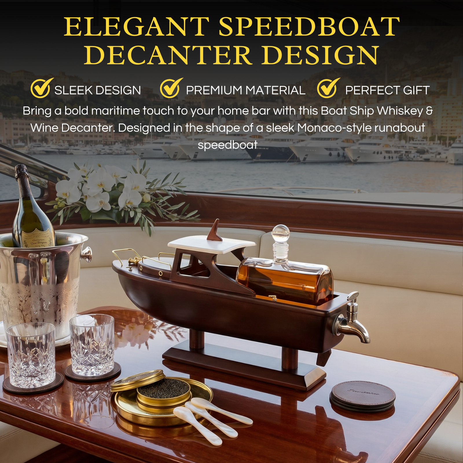 Boat Ship Whiskey Wine Decanter Ship Ship Decanter Set 800ML Drink Dispenser For Win