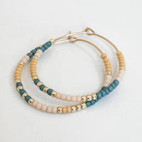 Fall Edition - Beaded Hoop Earrings - Hypoallergenic, Boho