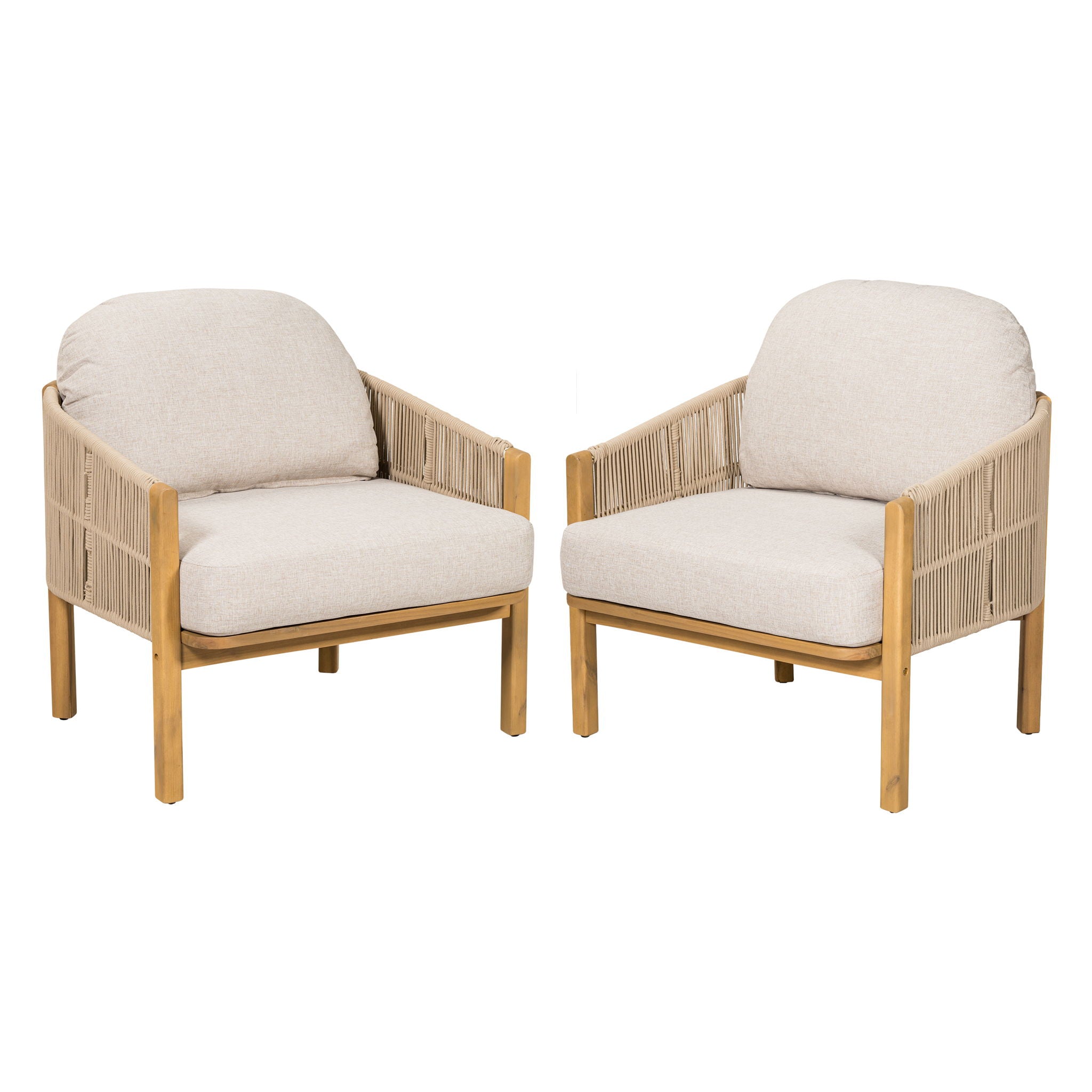 Grotta Outdoor Wood Club Chair Set of 2