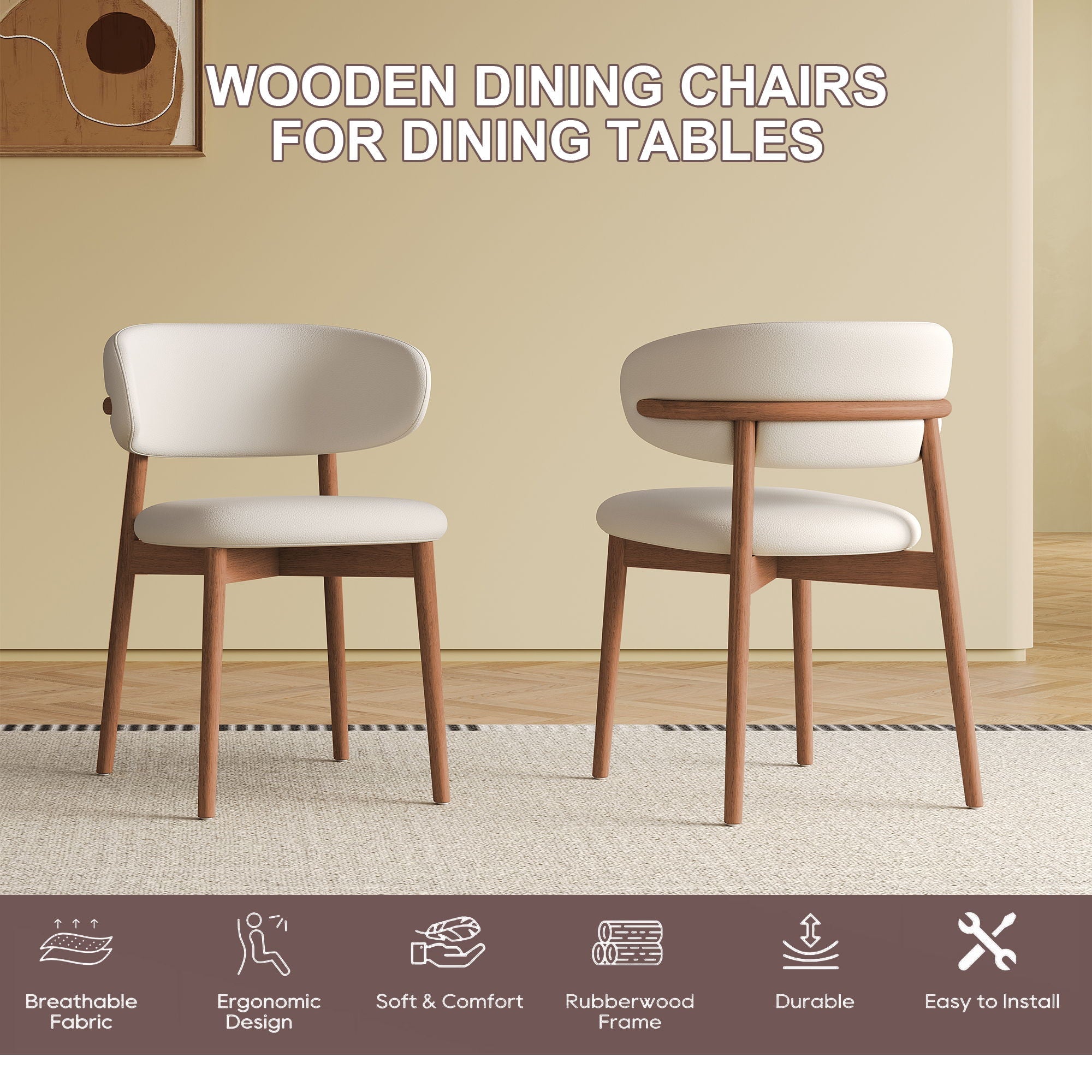 Dining Chairs For Dining Room (Set of 2) - White
