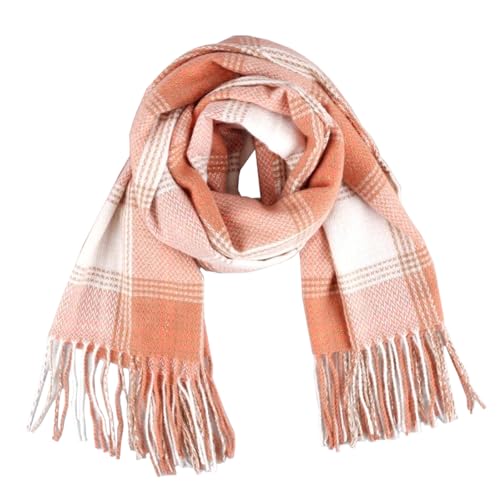 stylesilove Women Classic Plaid Fringe Cashmere Scarf Warm Ultra Soft Scarves Shawl Neck Wraps for All Season, 6 Colors