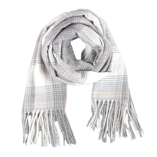 stylesilove Women Classic Plaid Fringe Cashmere Scarf Warm Ultra Soft Scarves Shawl Neck Wraps for All Season, 6 Colors