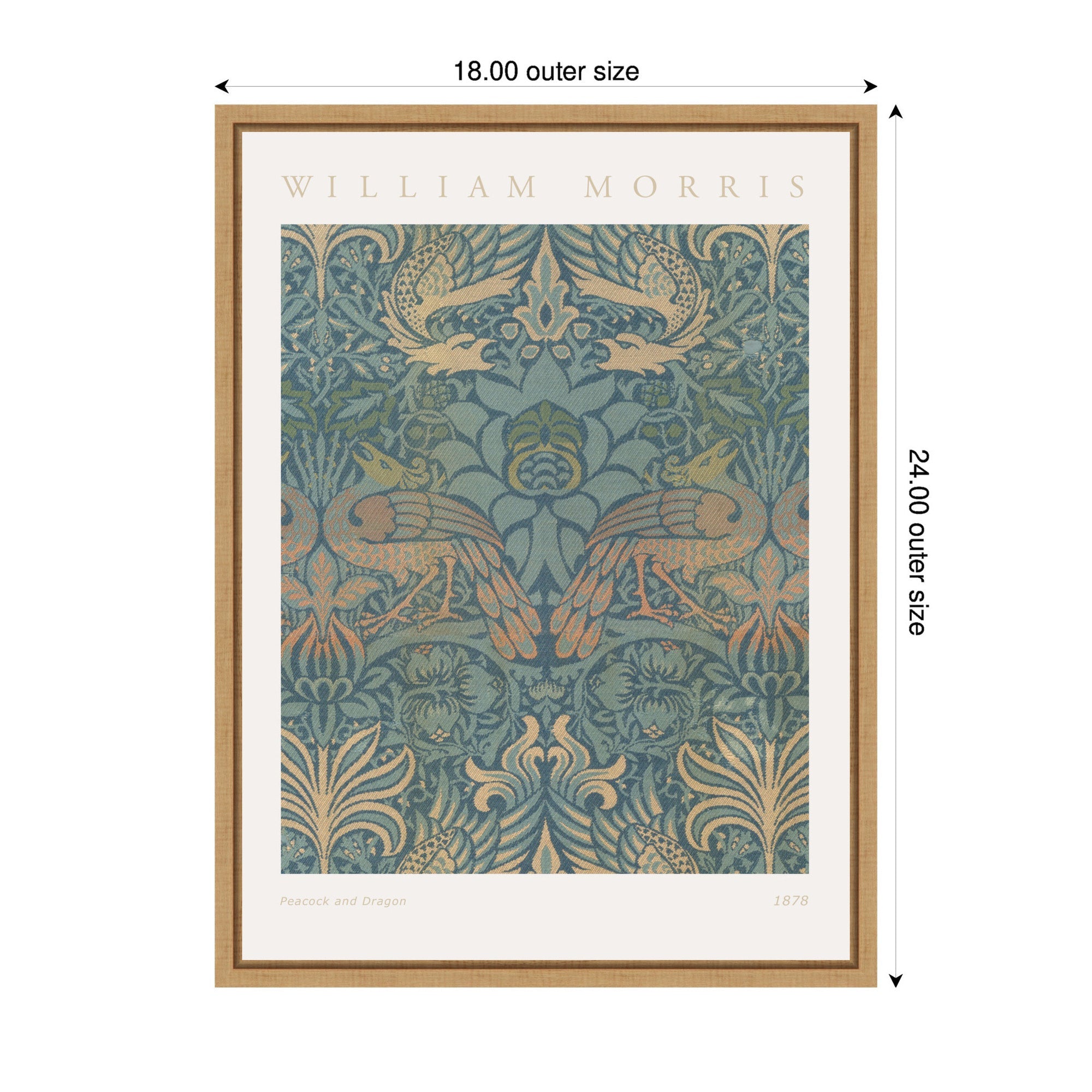 Sylvie Poster William Morris Peacock and Dragon 1878 Framed Canvas by The Art Institute of Chicago