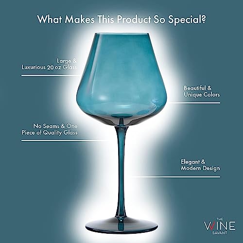 Colored Crystal Wine Glass Set Of 6 Gift For Hosting Her Wife Mom Friend Large 20 Oz Glasses Unique