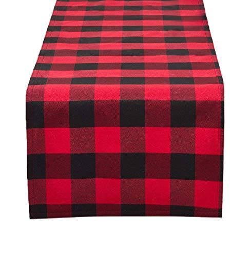 Fennco Styles Buffalo Plaid Collection Classic Checked Cotton Blend Table Linens
