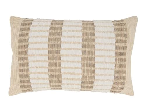Natural Striped Design Decorative Throw Pillow Cover 20" W x 20" L - 100% Woven Modern Cushion Case for Home, Couch, Bedroom, Living Room and Office Décor