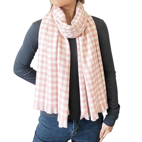 stylesilove Women Windmill Pattern Woven Cashmere Scarf with Fringe Warm and Ultra Soft Scarves Shawl Neck Wraps