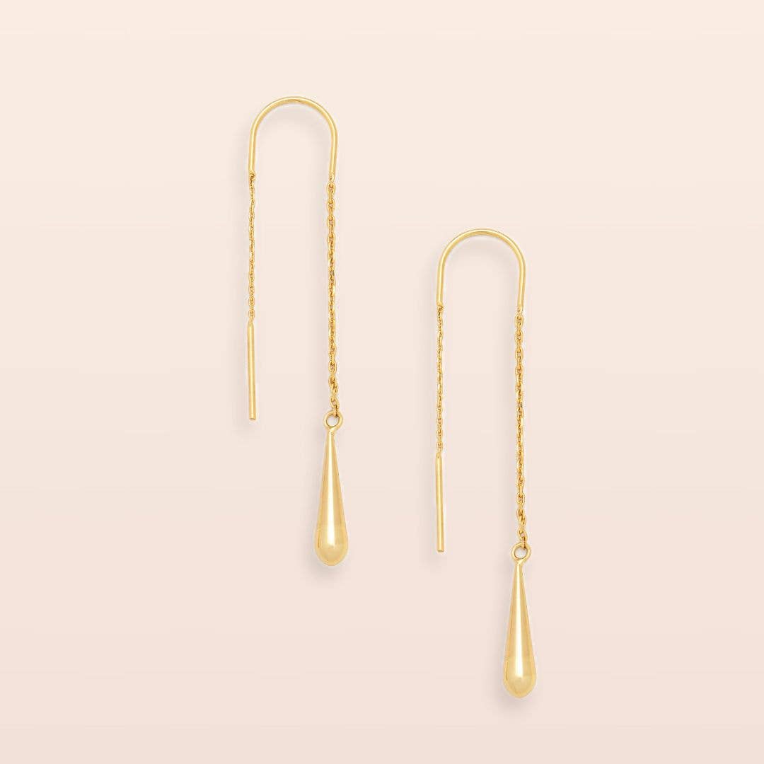 Refined Earring Collection - Teardrop Threader/Gold