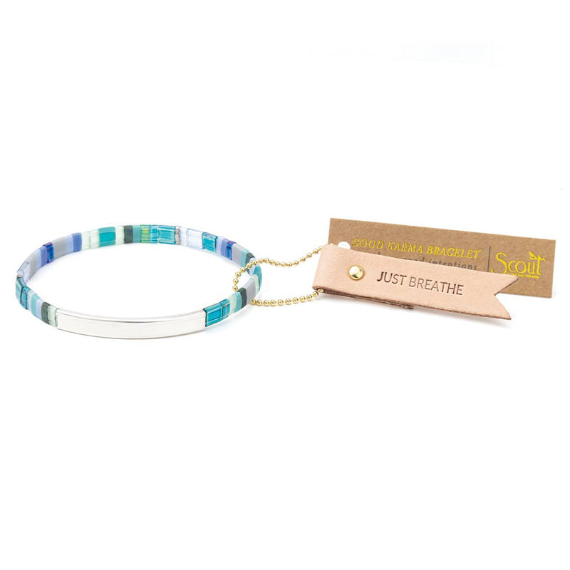 Good Karma Miyuki Bracelet | Just Breathe - Turq/Green/S