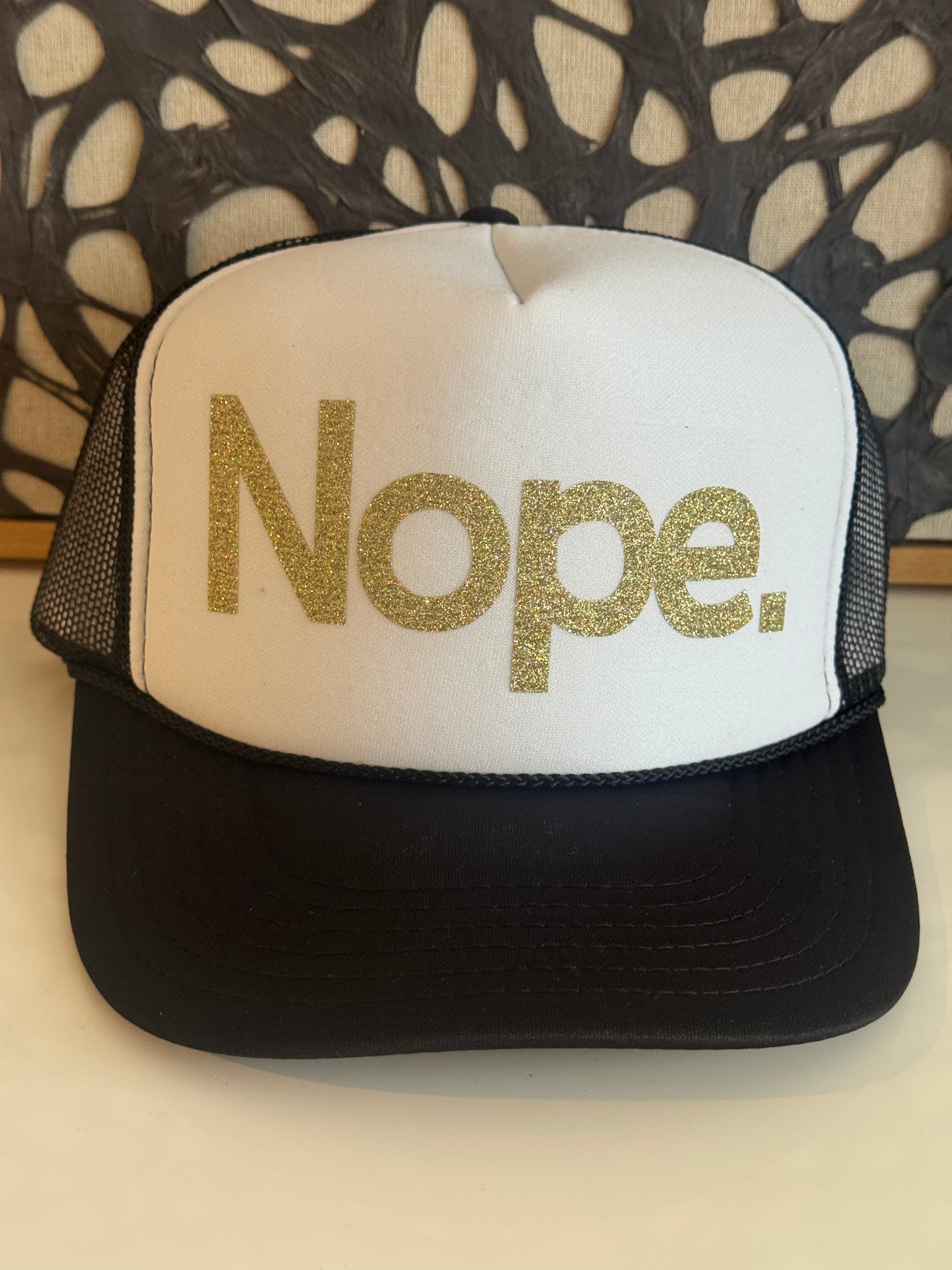 Midlifers Nope. black and white trucker hat