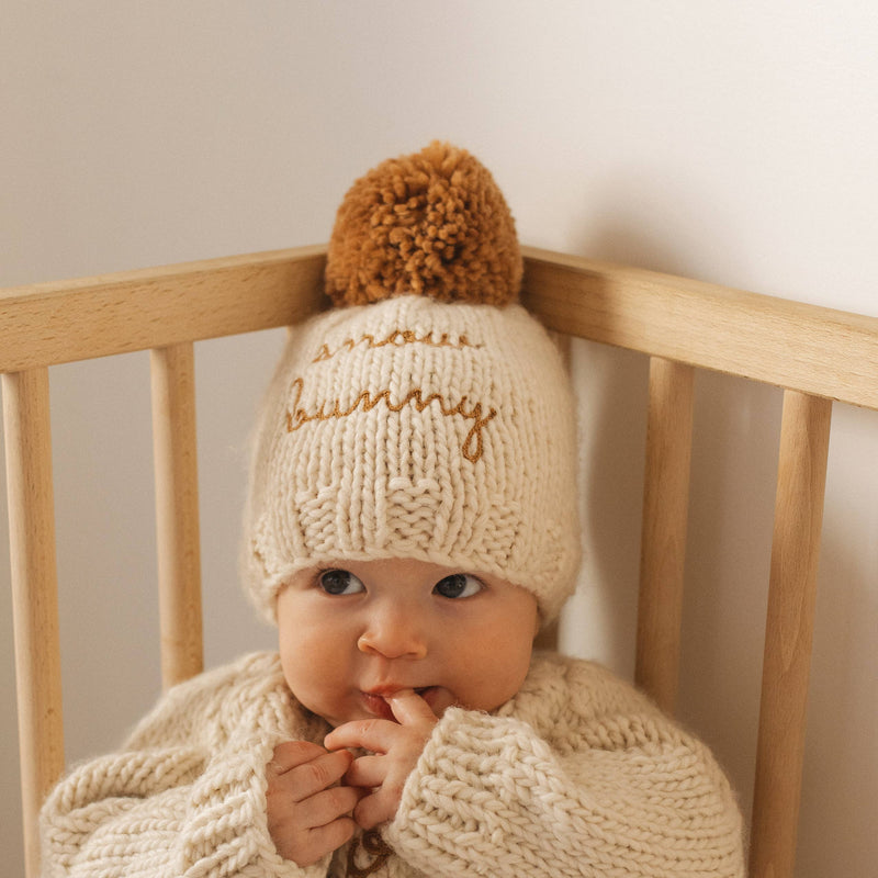 Snow Bunny Pecan Beanie Hat for Baby & Kids