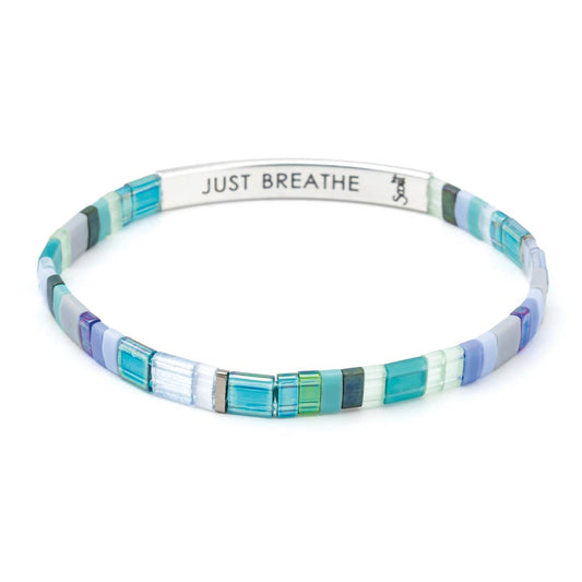 Good Karma Miyuki Bracelet | Just Breathe - Turq/Green/S