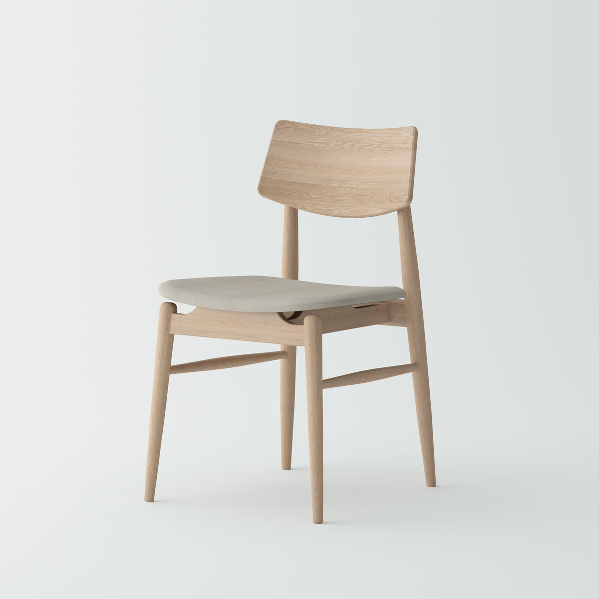 Isabella Mid Century Dining chair - Solid Oak Wood and Fabric seat