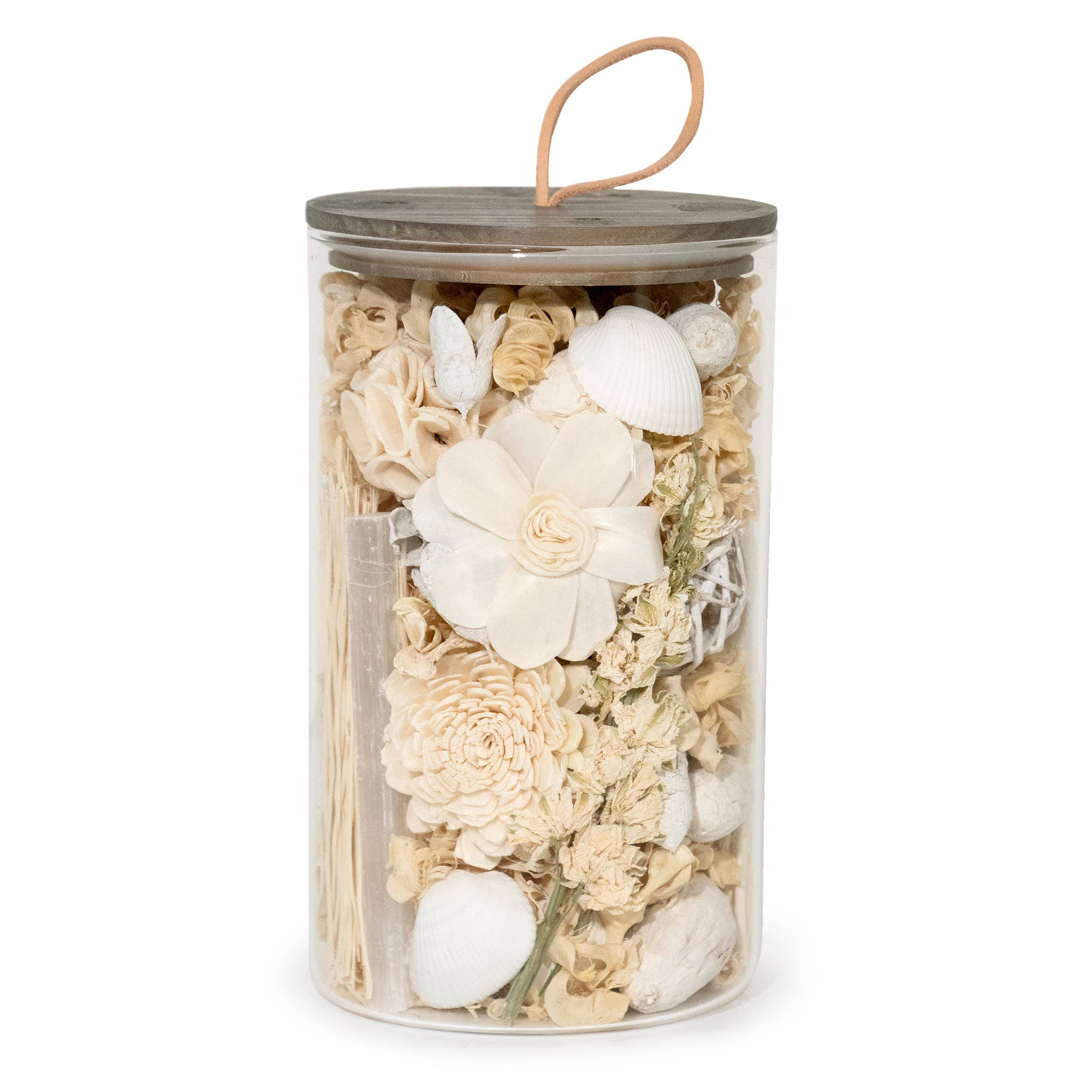 White Selenite & Sandalwood Potpourri Jar