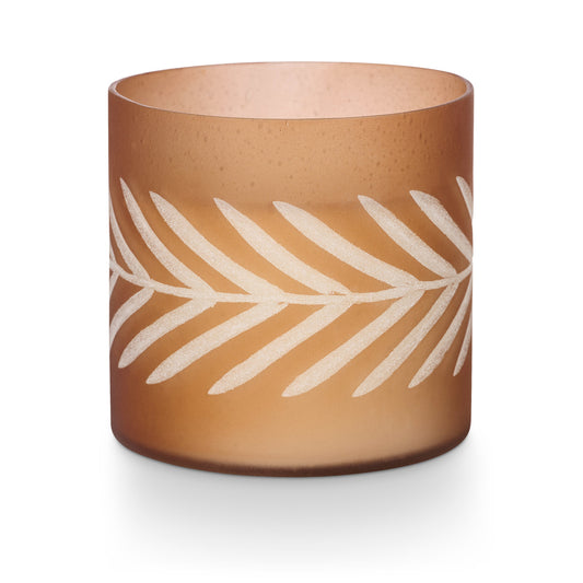 Copper Leaves Gather Glass Candle