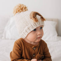 Gold Rainbow Knit Beanie Hat