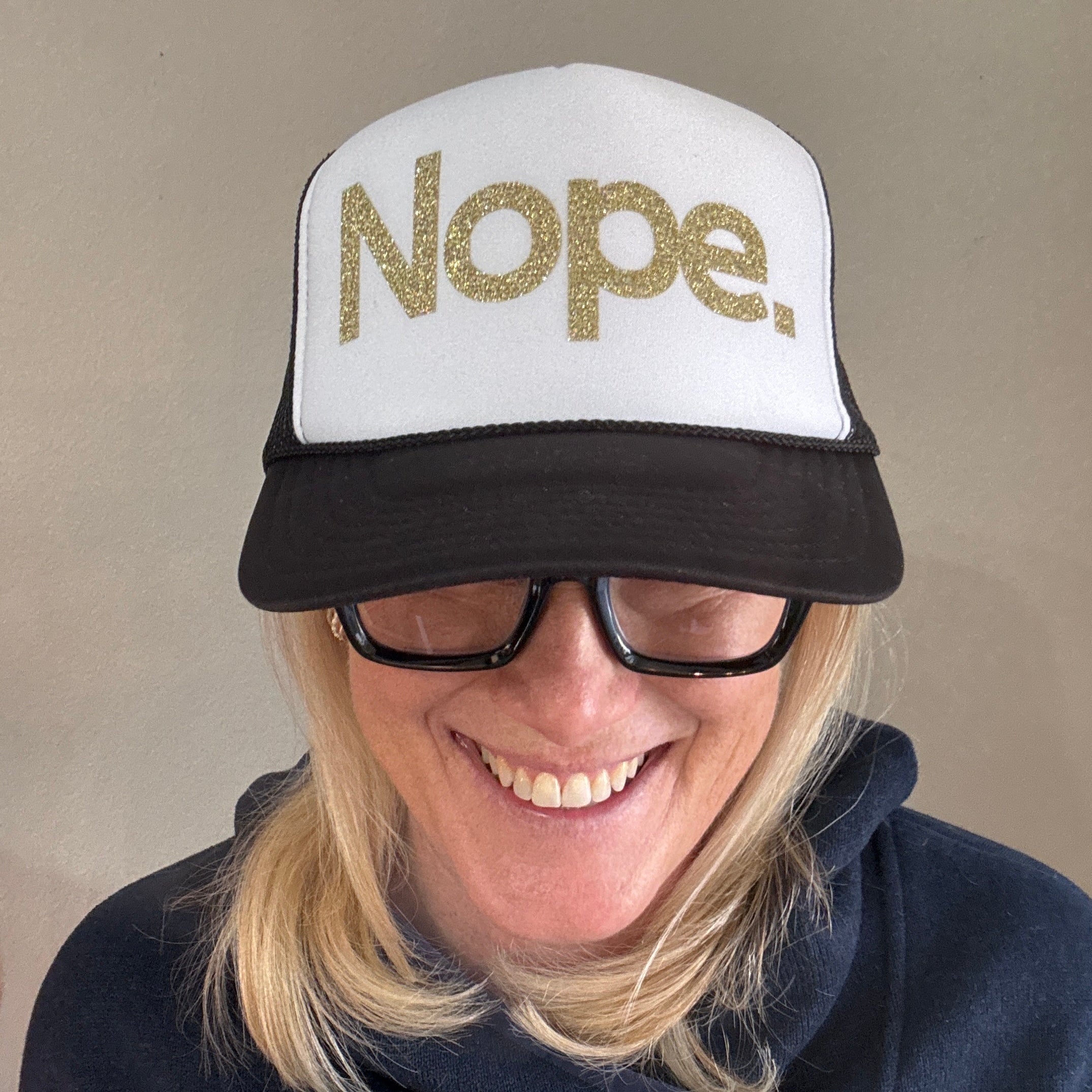 Midlifers Nope. black and white trucker hat
