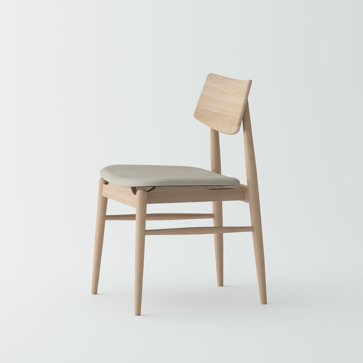 Isabella Mid Century Dining chair - Solid Oak Wood and Fabric seat