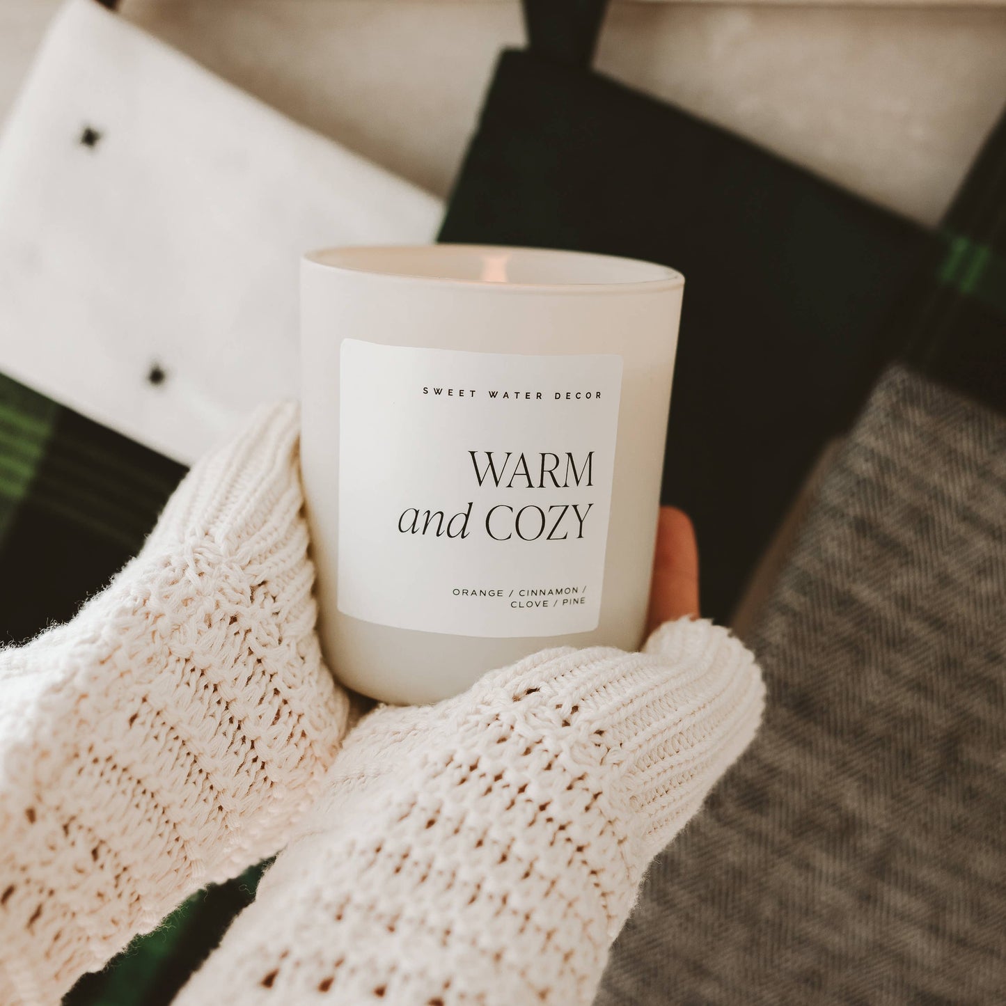 Warm and Cozy 15 oz Soy Candle, Matte