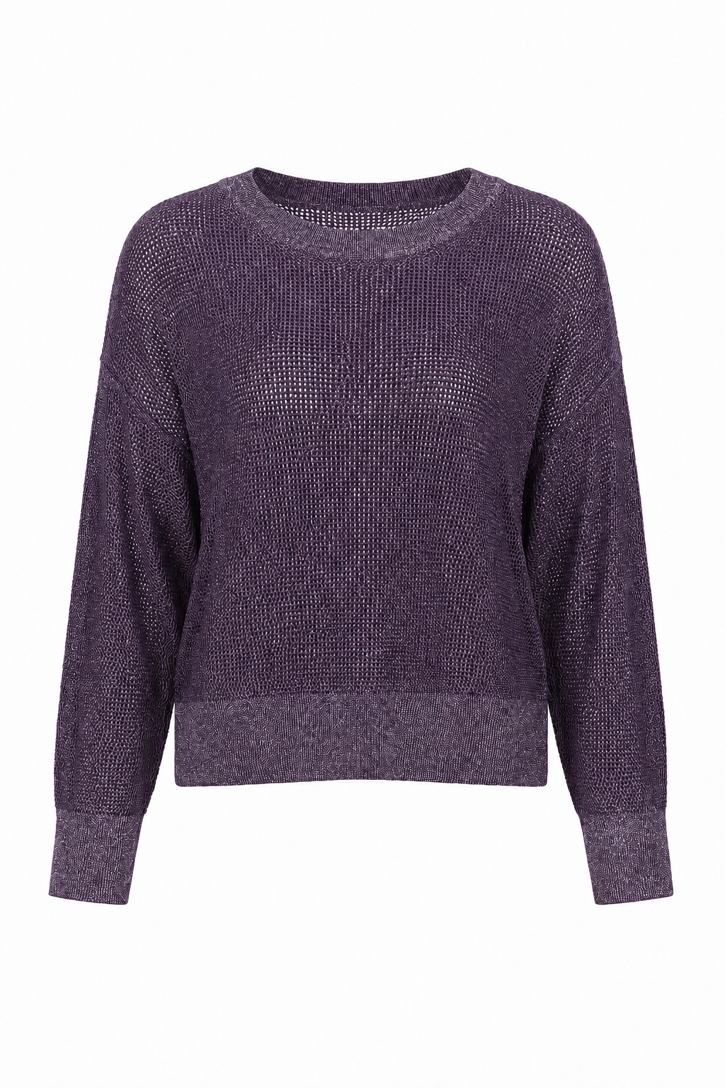 Pima Cotton Metallic Mini Seed Stitch - Plum/Silver