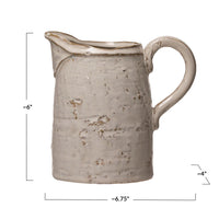 Stoneware Pitcher with Glaze
